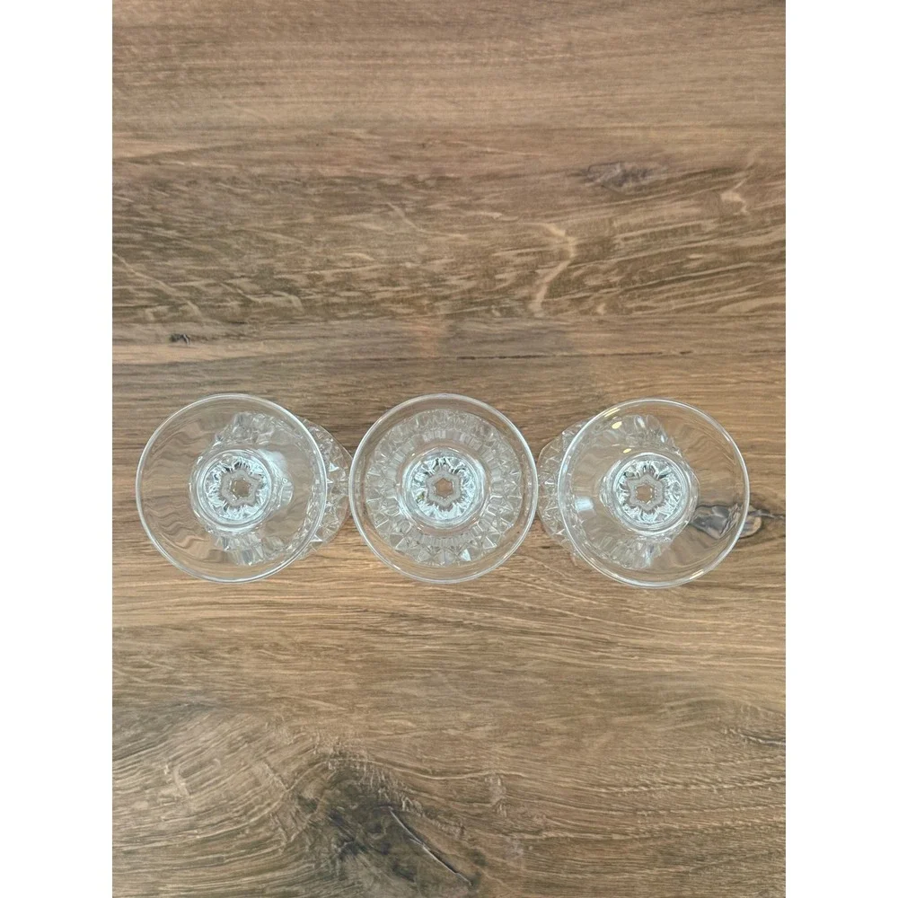 VTG Set of 3 Cristal D'arques Verres a Pied Longchamp No 5 Crystal Stemglasses‎